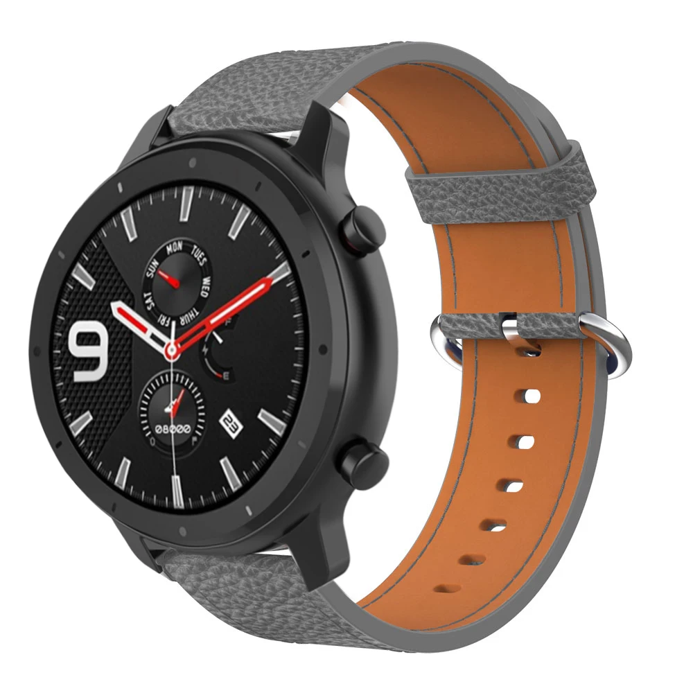 Кожаный ремешок для часов Ремешок Для Xiaomi Huami Amazfit GTR 47 мм Смарт-часы браслет для Amazfit Pace/Stratos 2 2S