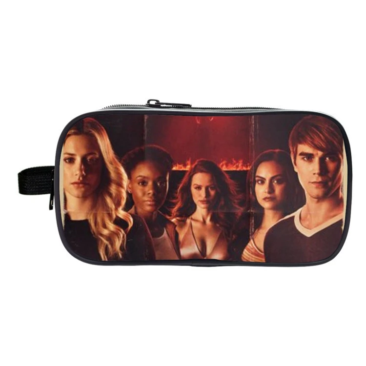 Макияж аниме Mochila ривердейл сумка напечатана 3D двойная молния Kpop для детские школьные принадлежности косметичка южная сторона змеи