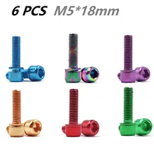 

6pcs/box Stem Screws M5*18mm Stainless Steel Bicycle Screws Bolts For Mountain Bike Handlebar Accessroies