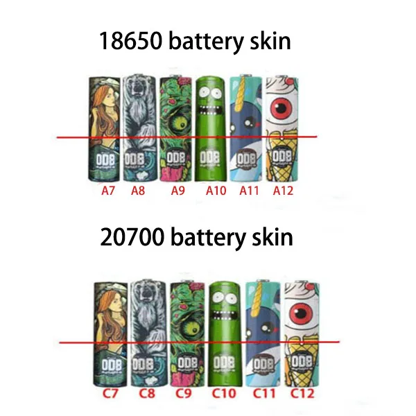 10 шт цветной 18650/20700 обертка для батарей ПВХ термоусадочная трубка наклейка для кожи батареи