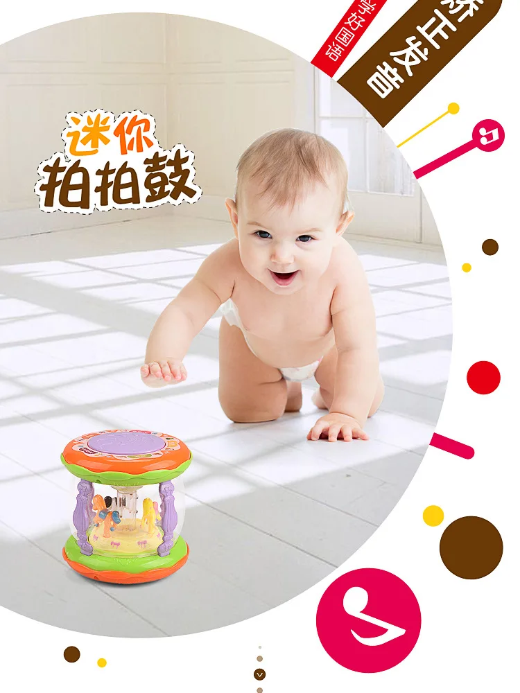 Dreamy Fun раннее образование, обучающий электронный барабан, детский музыкальный инструмент, Музыкальный барабан, игрушка для маленьких девочек и мальчиков, ручной барабан
