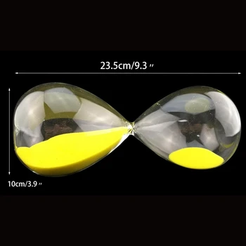 

New Large Fashion Yellow Sand Glass Sandglass Hourglass Timer Clear Smooth Glass Measures Home Desk Decor Xmas Birthday Gift (Ye