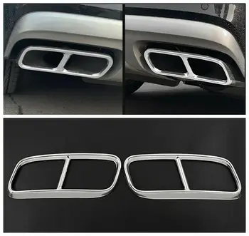 

S/Steel Rear Exhaust Muffler Tail Pipe Tip Chrome Trim For Audi Q7 2016-UP