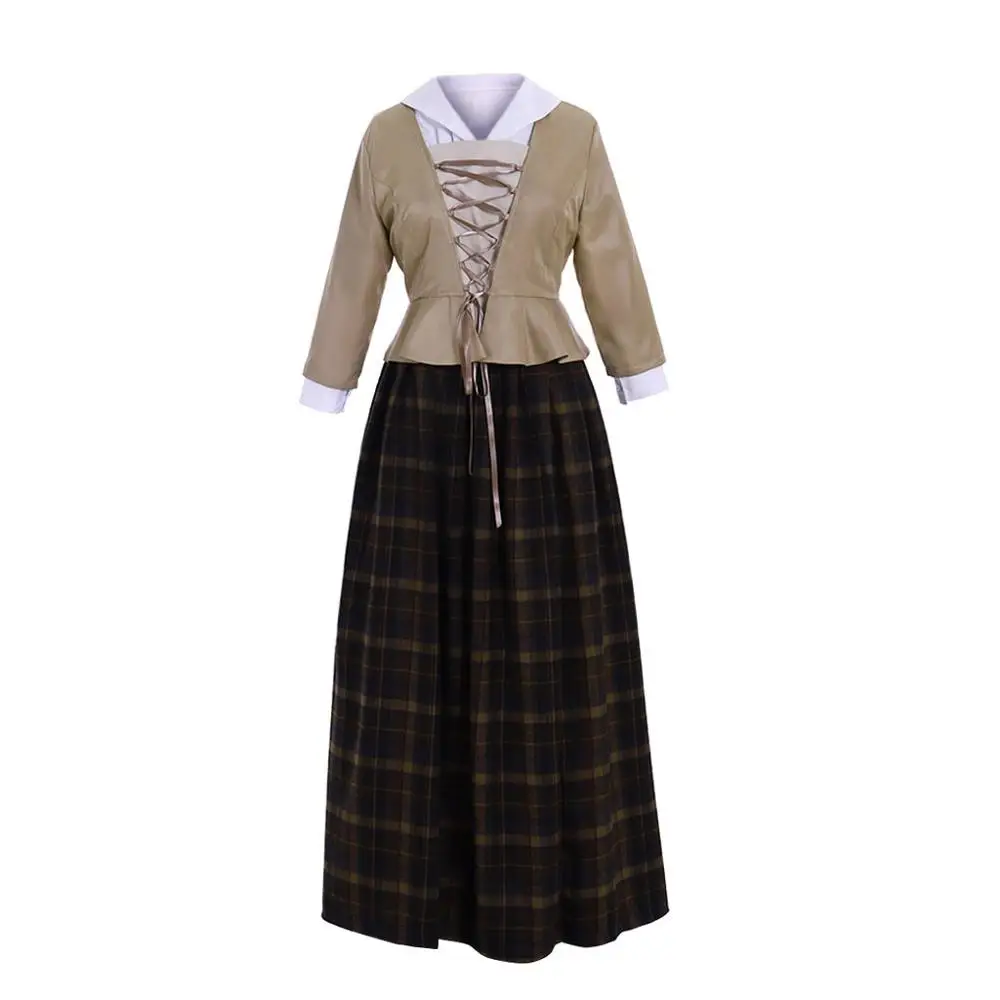 Косплей diy Outlander Jenny Fraser Murray платье шотландский женский средневековый викторианский костюм для Хэллоуина на заказ - Цвет: Full