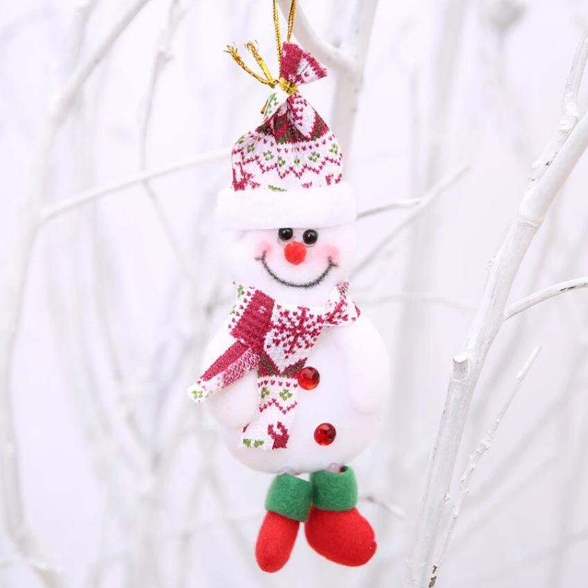 Рождественские украшения, Рождественский Декор, подарок Санта Клаус, снеговик, дерево, игрушка, кукла, подвесные украшения для дома, enfeite De Natal - Цвет: 02-Snowman