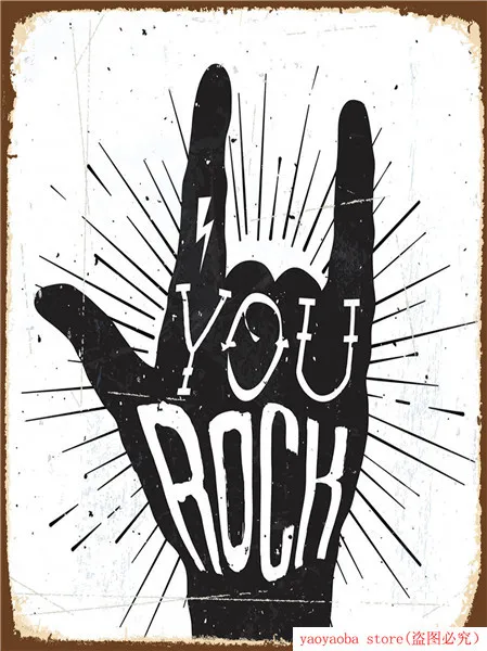 Металлический постер с музыкой металлический винтажный надписью Rock N Rool жестяной
