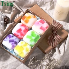 Tsing 6X100 г мыло ручной работы Эфирное Масло Лаванда Роза увлажняющее питательное спа ароматизированное мыло для лица Рождественский подарок набор