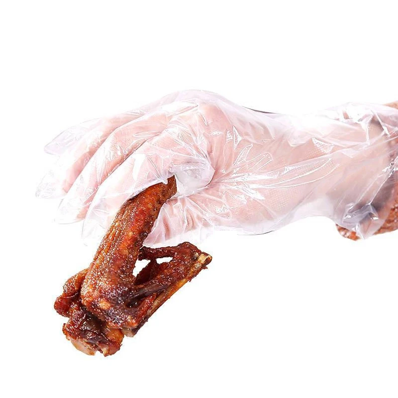 100pcs Plastic Disposable Gloves Transparent Eco-friendly Gloves for Kitchen Catering Hygiene Restaurant BBQ Fruit Supplies