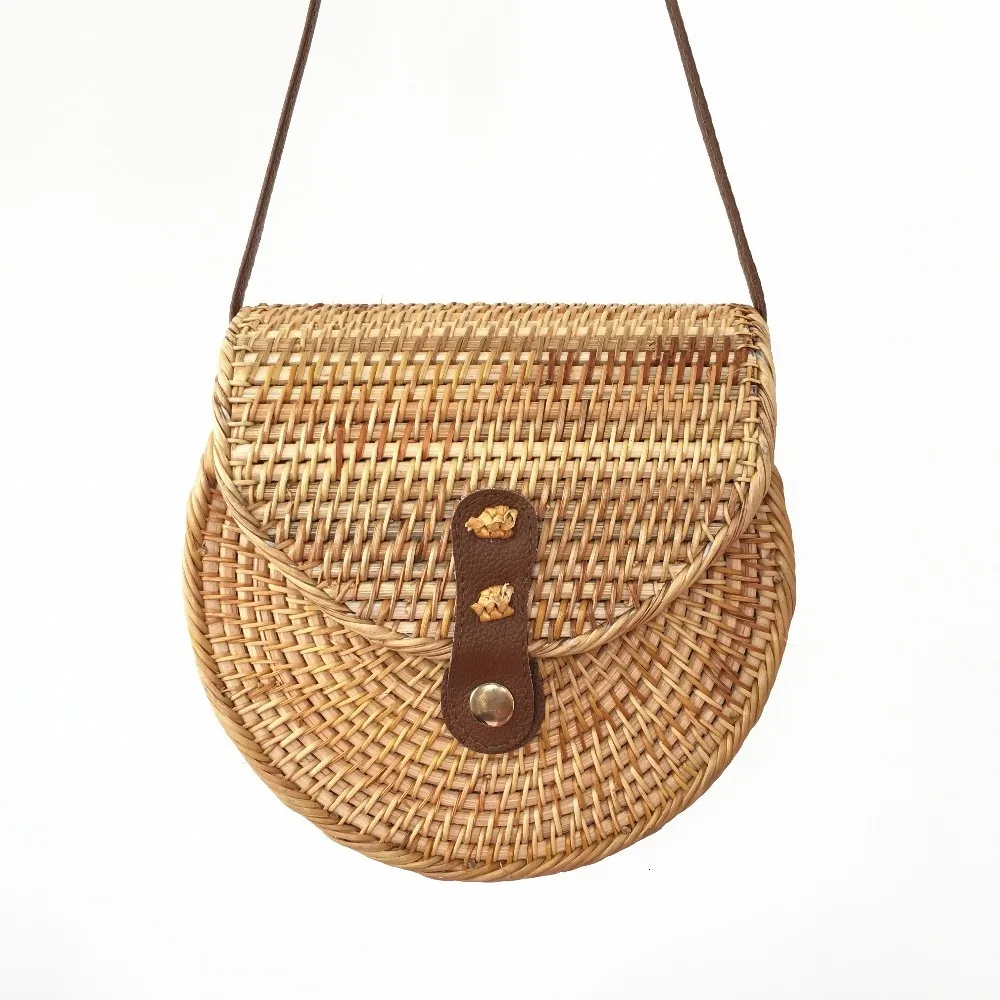 

Bali Island Rattan Bags For Women 2019 New Summer Shoulder Beach Bags Luxury Designer Bohemian Cross body Handmade Straw Bags