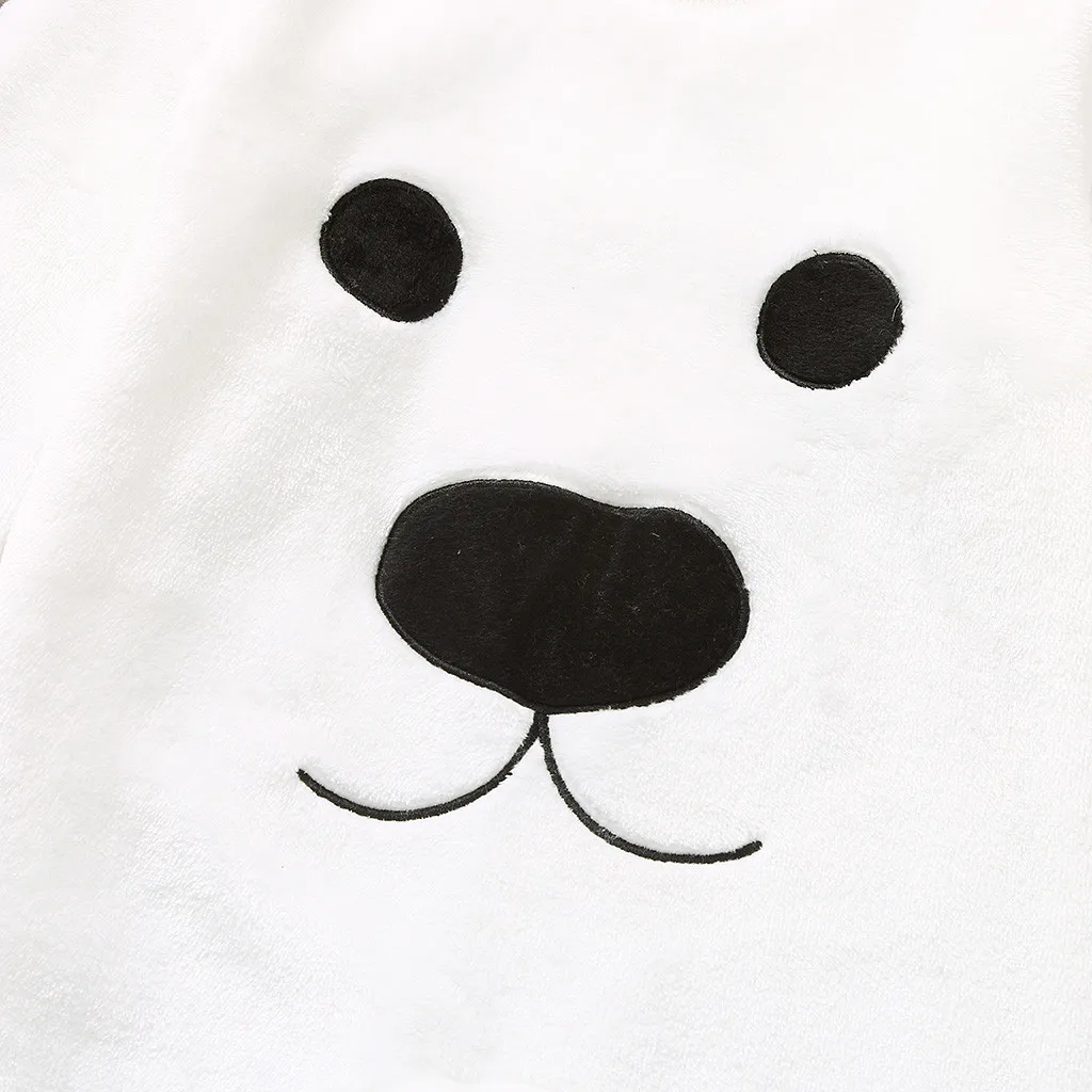 Милая зимняя одежда для малышей; флисовый комбинезон с рисунком медведя для маленьких мальчиков и девочек; комбинезон с длинными рукавами+ шапка; комплект одежды для мальчиков и девочек; футболка; 45