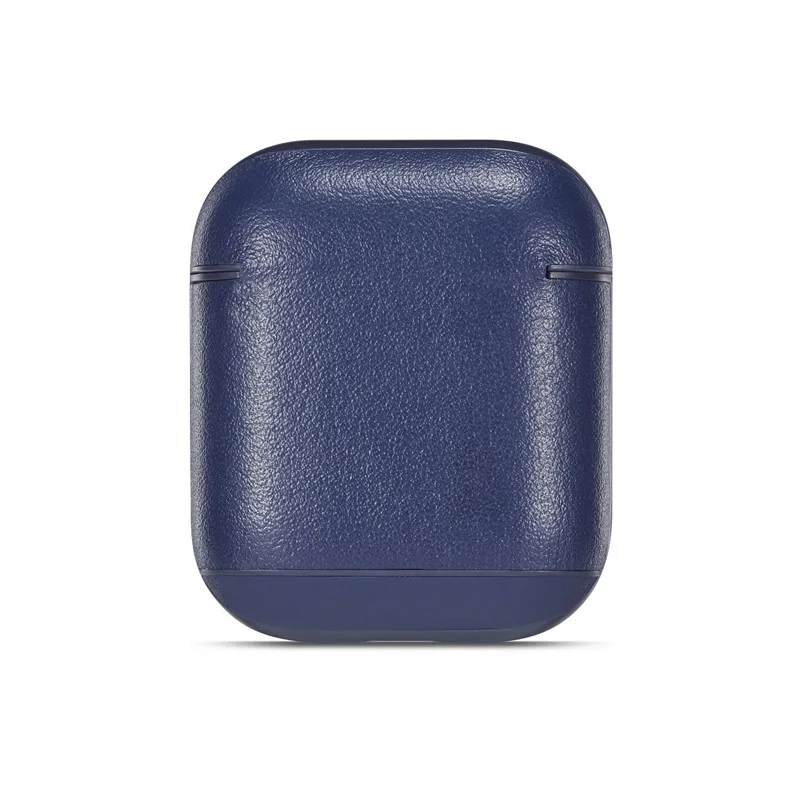 Для Airpods 2 чехол кожаный наушник дизайнерский чехол Funda для Apple Airpods 1 2 чехла - Цвет: dark blue