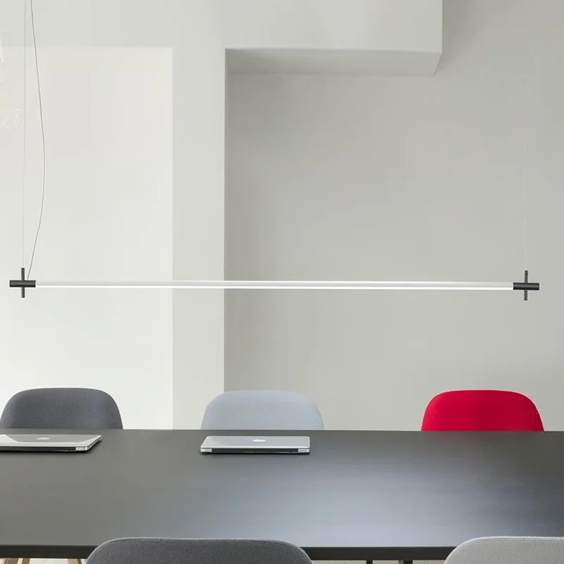 

Minimalist Designer Strip Pendant Lamp Restaurant Dining Room Pendant Lights Modern LED Strip Hanging Lamp Office Light Fixtures