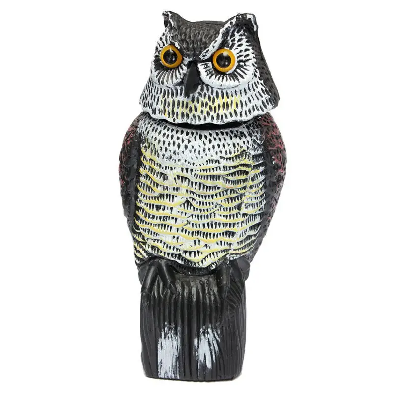 

Owl Figurines Decoration Crafts Decoy Rotating Head Weed Pest Control Crow Scarecrow Home Decor