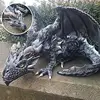 Large Squatting Gothic Dragon Sculpture Guardian Resin Statue Figurines Home Decoration Outdoor Garden Ornament 1