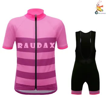 

Children Summer Bicycle Wear 2020Kids Breathable Cycling Jersey Set Shorts Green Pink Children Bike Clothing Maillot Ciclismo