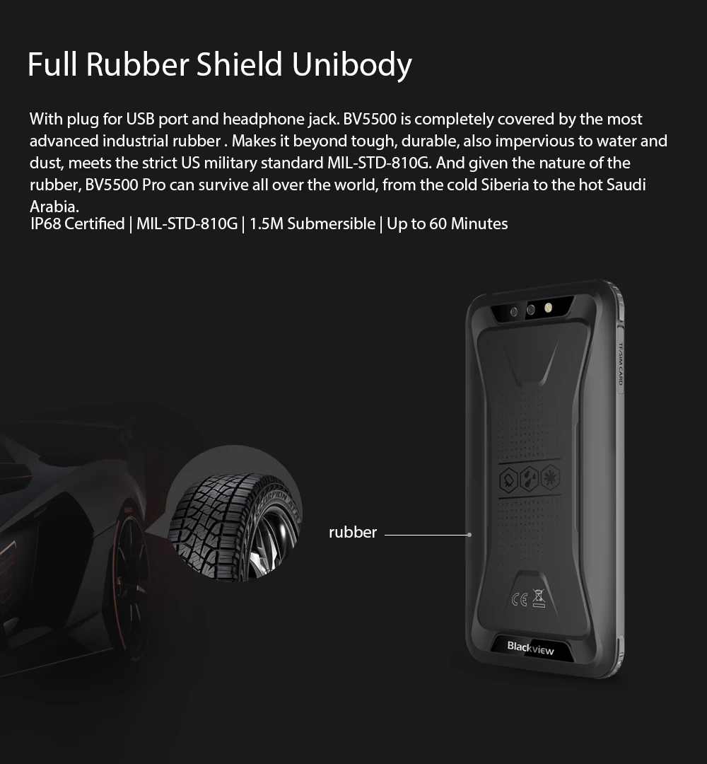 Blackview BV5500 pro Android 9,0 Pie сотовый телефон IP68 Ударопрочный Водонепроницаемый 4G мобильный телефон 5," телефоны 4400 мАч прочный смартфон