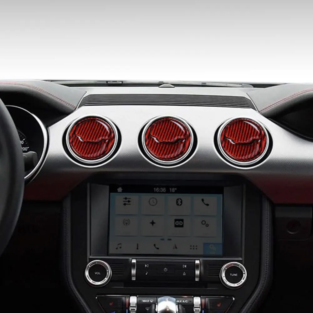 For Ford Mustang AC frame sticker- Auto AccessoriesAirspeed Carbon Fiber Central Air Conditioner Outlet