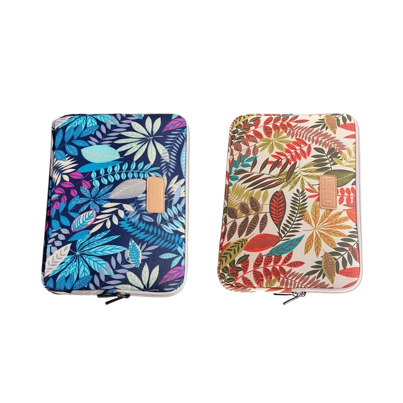 LISEN 2 Pcs Laptop Sleeve Case 14 Inch Computer Bag for MacBook, Ipad, Tablet, Notebook- 1 Pcs Blue Forest& 1 Pcs White Forest