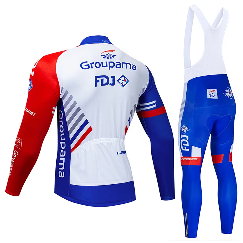 2019 Pro equipo FDJ ciclismo Джерси 9D babero conjunto MTB uniforme bicicleta ropa de secado rasido larga | Спорт и