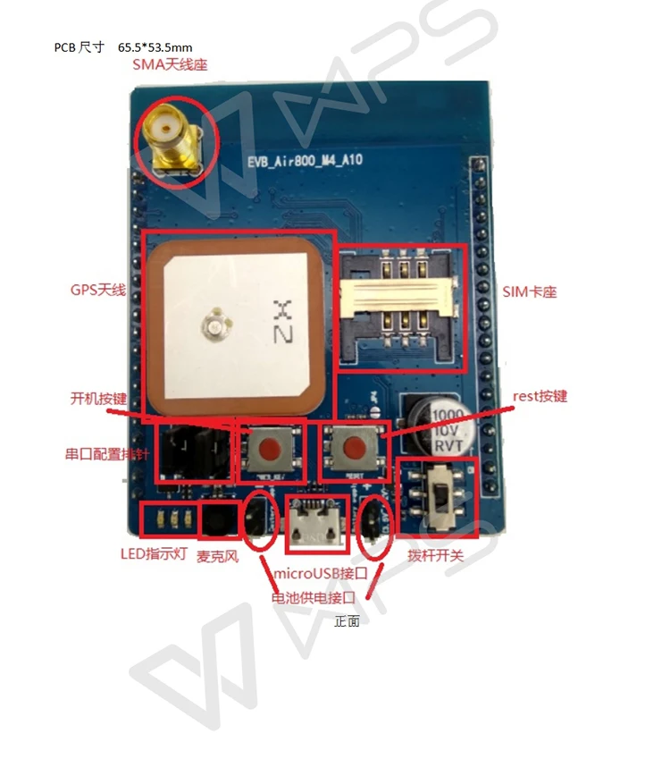 Air800 макетная плата M4 GPRS IoT модуль Поддержка GSM+ gps/Beidou модуль позиционирования