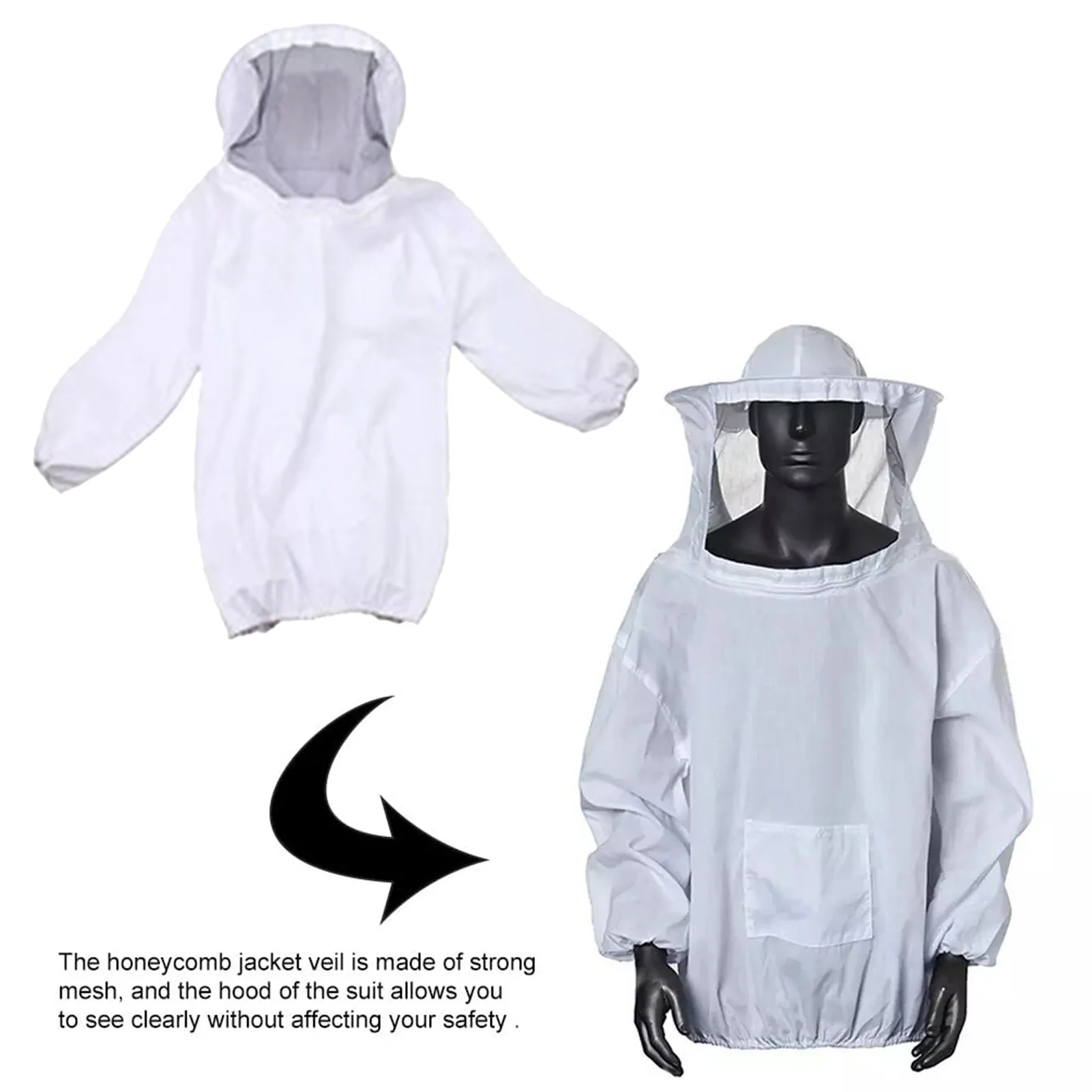 White Split Beekeeping Clothing Professional Bee Protection Beekeeping Suit With Gloves And Bee Hive Tool Calm
