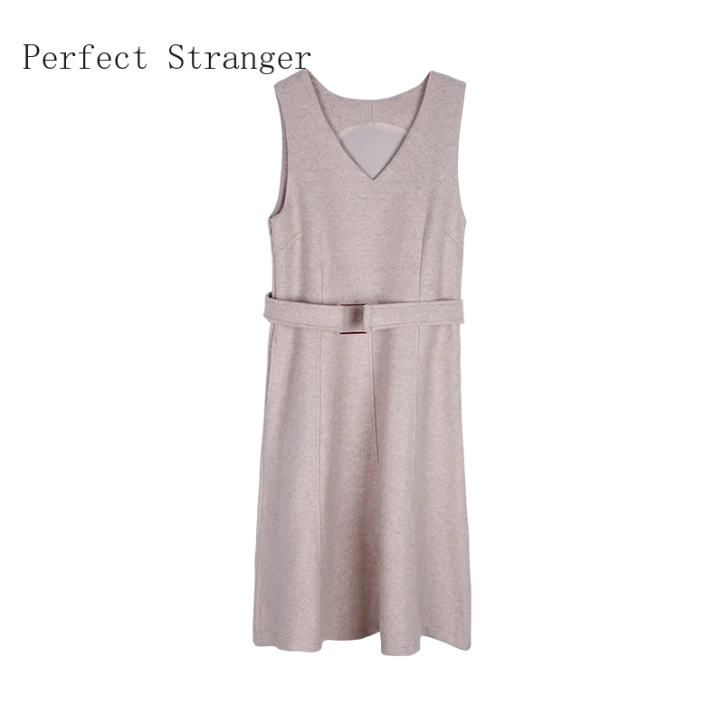 2020 Autumn Winter New Arrival Hot Sale Sundress Women Solid Color Woolen Dress