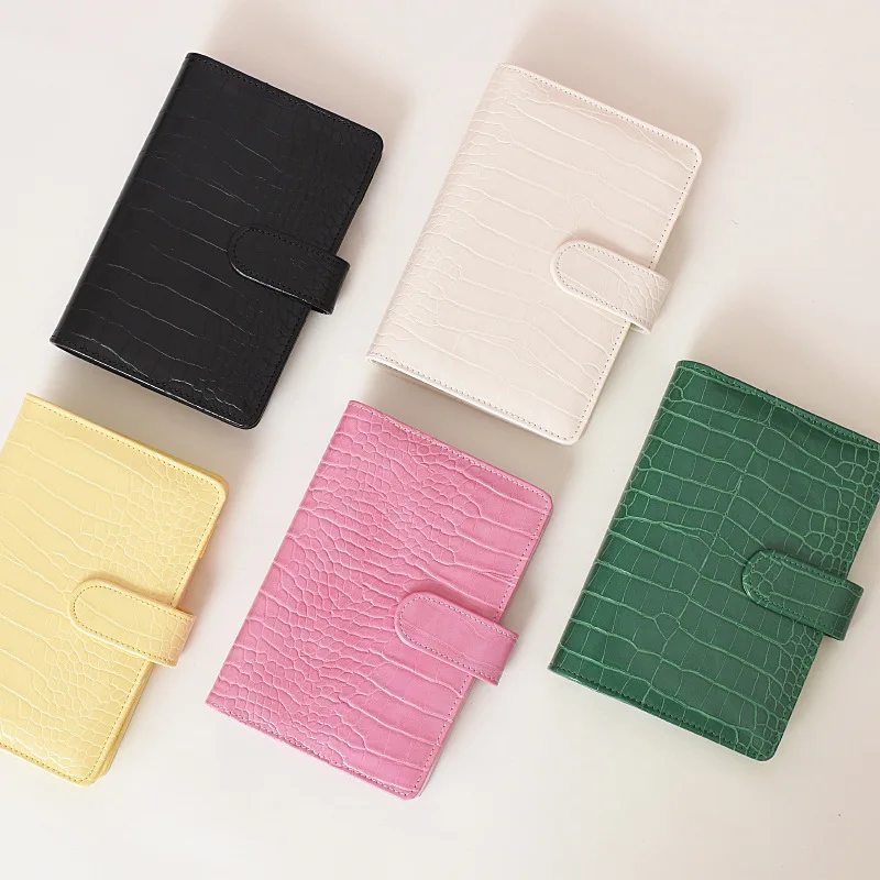 Macaroon Laser Color Crocodile Pattern DIY Binder Notebook Cover Diary Agenda Planner Paper Cover School Stationery notebook cover
