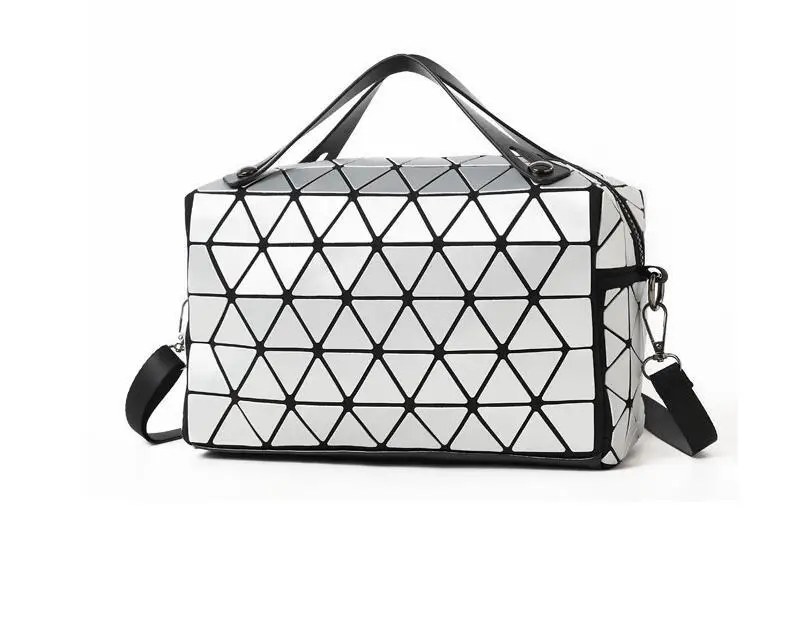 Maelove женская светящаяся Сумка Стеганые геометрические сумки на плечо лазерные простые складывающиеся сумочки матовый цвет