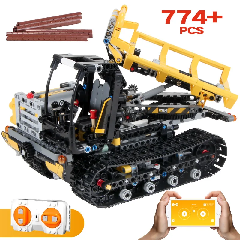 

774PCS RC City Engineering Truck Forklift With App Control Building Blocks Legoing Technic Remote Control Car Toys for Children