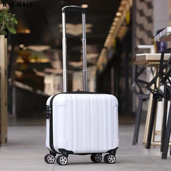 

Rolling Luggage 18'' Cabin luggage ABS Trolley suitcase on wheels kid's Carry on suitcase set for student's Trolley bag fashion