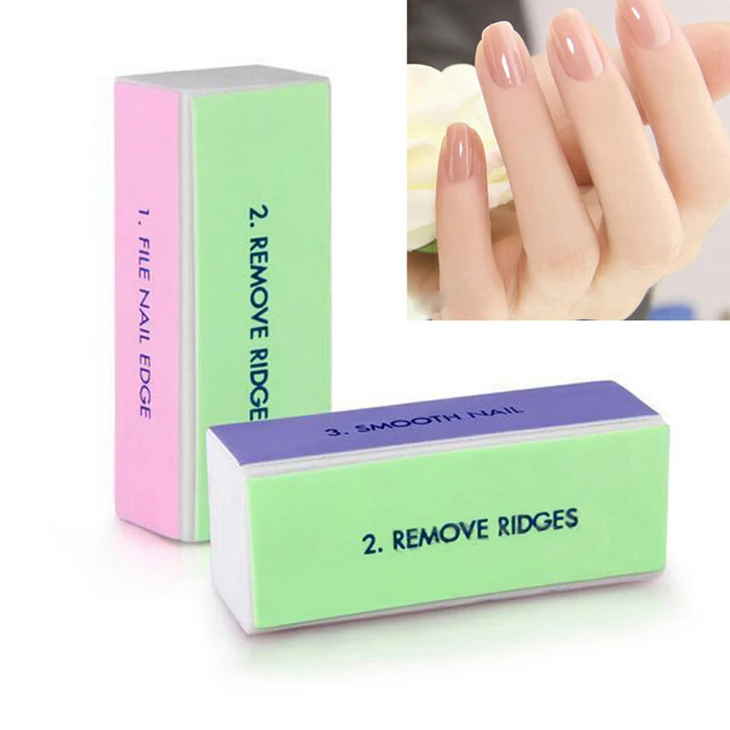 2Pcs Professional Colorful 4 Way Nail File Buffer Polishing Block Sanding Art Manicure Tools | Красота и здоровье