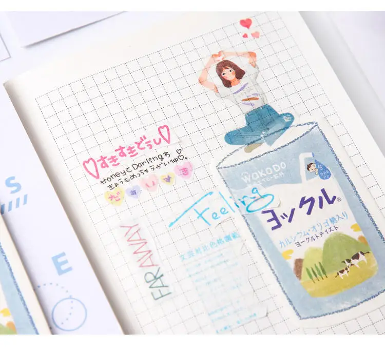 30 шт./лот бутылка молока Memopad японские канцелярские принадлежности Kawaii Sticky Notes планировщик наклейки блокнот офисное украшение