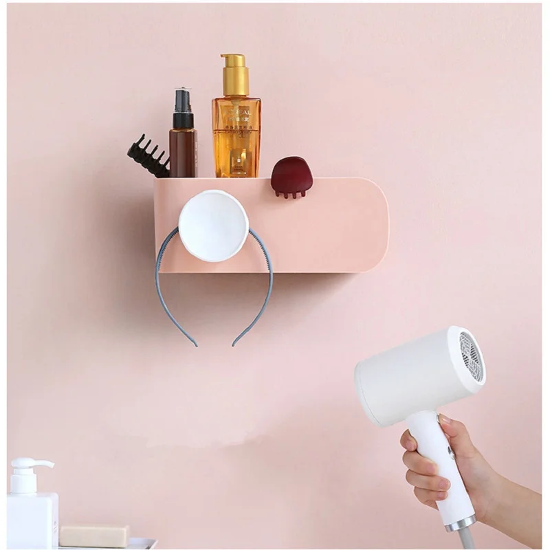 

Nordic Bathroom Free Punching Hair Dryer Rack Toilet Wall Hanging Hair Dryer Rack Bathroom Multifunctional Storage Organization