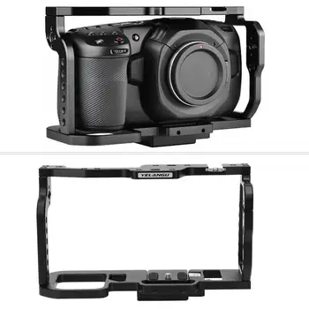 

YELANGU Aluminium Alloy Camera Cage for BMPC 4K Camera with 1/4 inch and 3/8 inch thread Holes Cold Shoe Mount