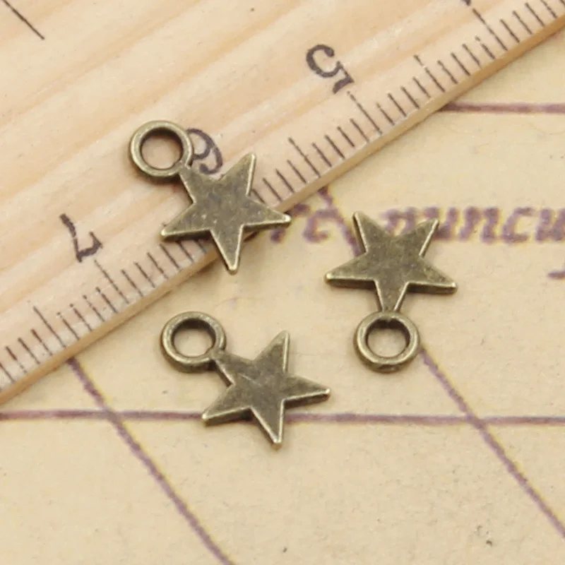 Подвеска в виде звезды размером 11x8 мм 30 шт.|charm star|tibetan silver platedstar charm |