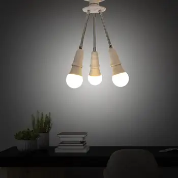 

Household White E27 Lamp Bases Rotary Durable LED Light Bulbs Socket Holder Adapter Converter Adjustable Easy To Use