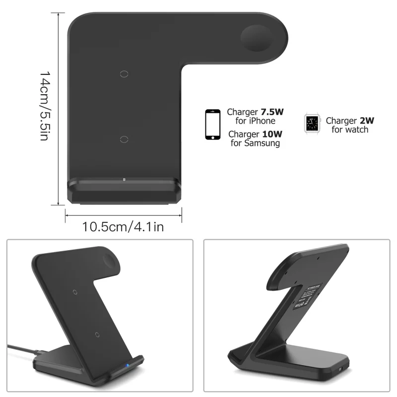 Горячая Совместимость с IPhone 11 Pro Max Apple Watch Series 5/4/3/2/1 2 в 1 Беспроводное зарядное устройство