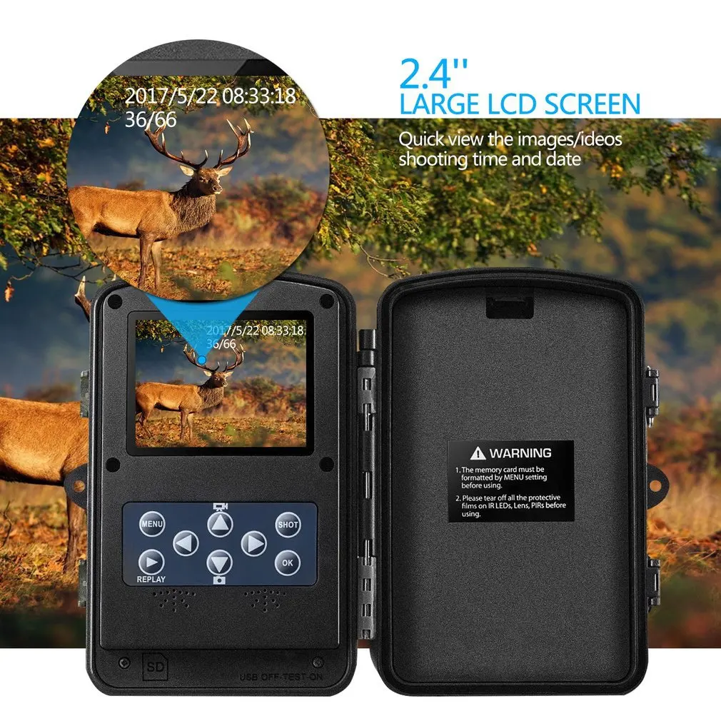 2.0MP HD1080P игра Trail Скаутинг охотничья камера с датчиком движения ИК-светодиоды инфракрасный День и Ночь Рабочая водонепроницаемая