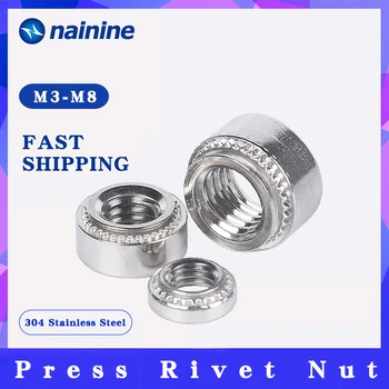 

[M3 M4 M5 M6 M8] Slab Thickness 0.8/1.0/1.4/2.3mm 304 Stainless Steel Self-Clinching Nuts Press Rivet Nut