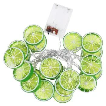 

Lime Slice String Light 3 Meters 20 LEDs Battery Powered Light String for Patio Fence Deck Balcony Camping (Without Batteries)
