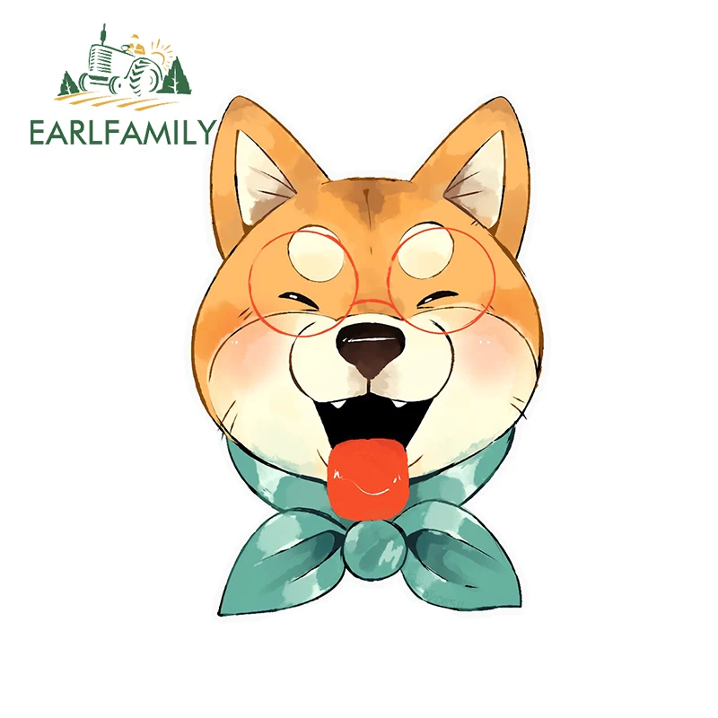 EARLFAMILY 13 см x 8 9 для Сиба-ину мультяшная Автомобильная наклейка водонепроницаемая