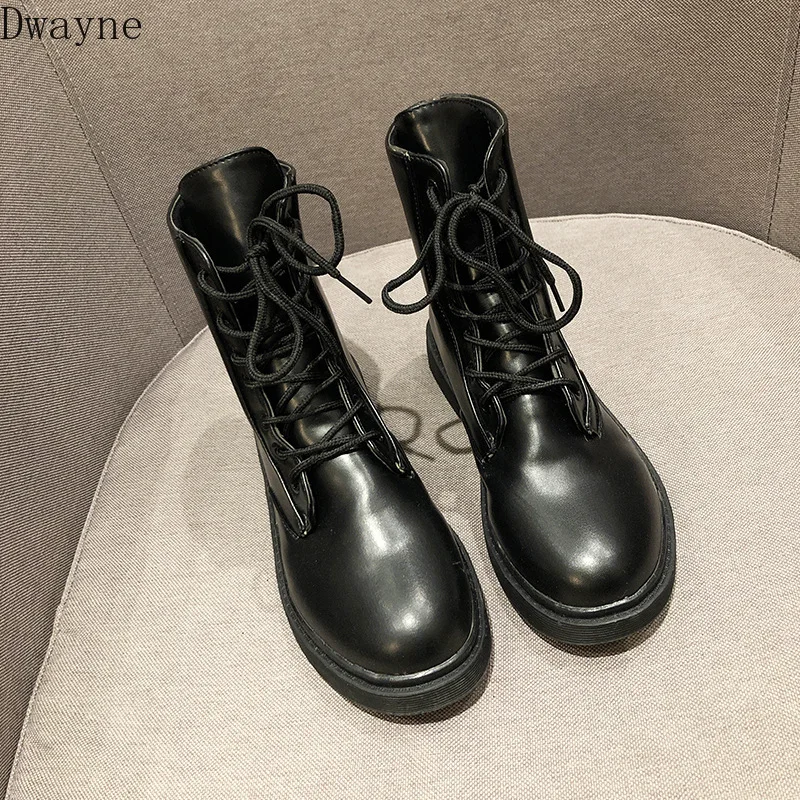 

2019 autumn new Martin boots women fashion simple solid color British style comfortable casual boots