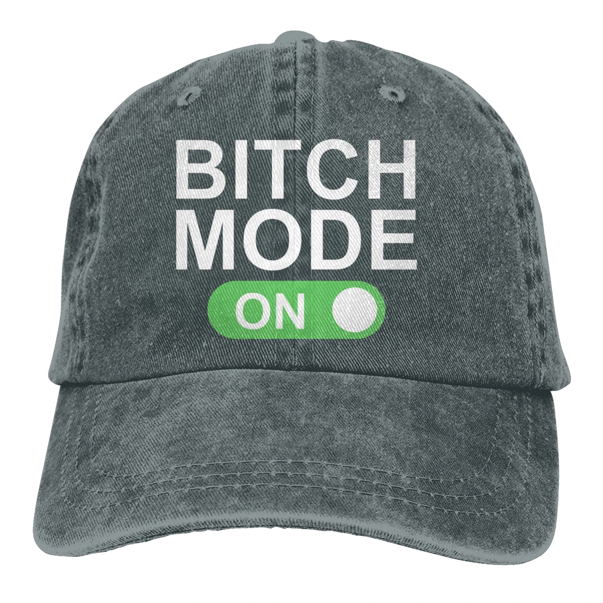 Bitch Mode ON Casquette Deep Heather Мужская и женская джинсовая бейсболка с завязками Регулируемая Кепка для папы и гольфа