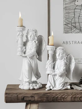 

Nordic Modern Candle Holders Creative Angel Candlestick Crafts Desktop Wedding Centerpieces Living Room Ornaments Dcoer FC381