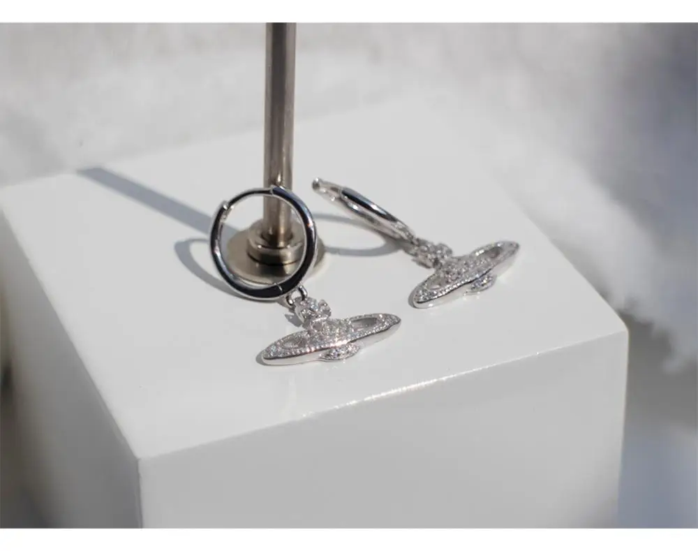 Серьги из стерлингового серебра 925 пробы, модные циркониевые планетарные серьги в стиле NIS, Сатурн, серьги-капли, милый стиль, дикие женские серьги для девушек