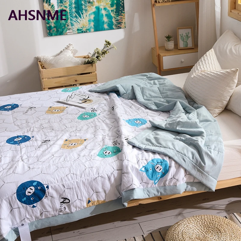 AHSNME 150x200/200x230 см летнее стеганое одеяло из полиэфира, помытое Хлопковое одеяло, специальное изделие из морщин, очень мягкое, летнее, Осеннее