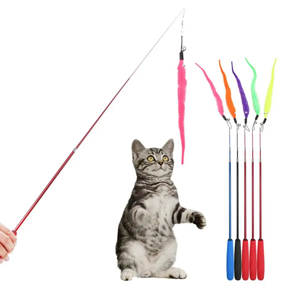 

GloryStar Simulate Inchworm Shape Plush Replacement Head Toy for Pet Cat Teaser