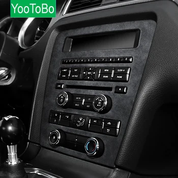 

Alcantara Wrap Leather Car Central Control Panel ABS Cover Interior Moulding Trim For Ford Mustang 2009-2013 Auto Accessories