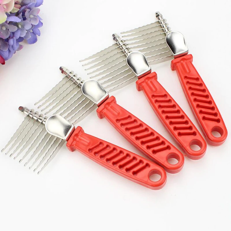 Хорошая, расческа из нержавеющей стали для домашних животных, Расческа с открытым узлом, длинные волосы, собачий нож, расческа, Тедди, золотые принадлежности для чистки волос