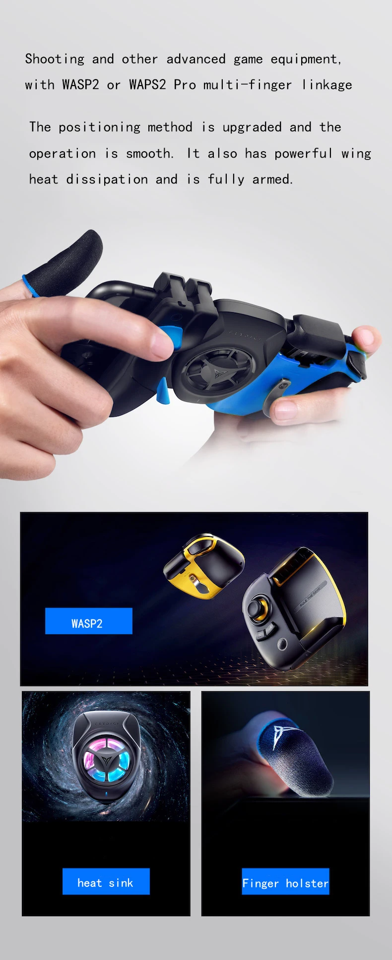 2021 Flydigi New shadow sting Triggers pubg game trigger mobile gamepad hand-held shooting controller for Android and ios